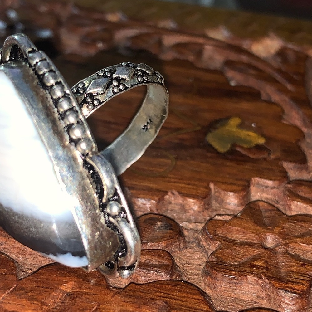 Large Sterling Silver Ring With Unknown Stone - image 6